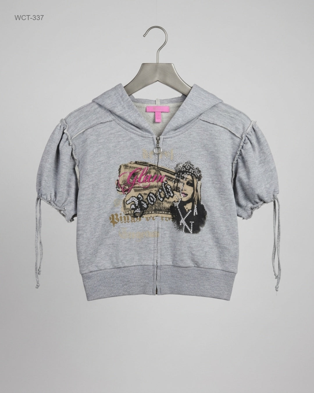 UK Imported secondhand Winter Crop Tops - ZOE brand, Grey Cotton, Excellent condition, for Womens - Online Thrift Store Karachi Pakistan