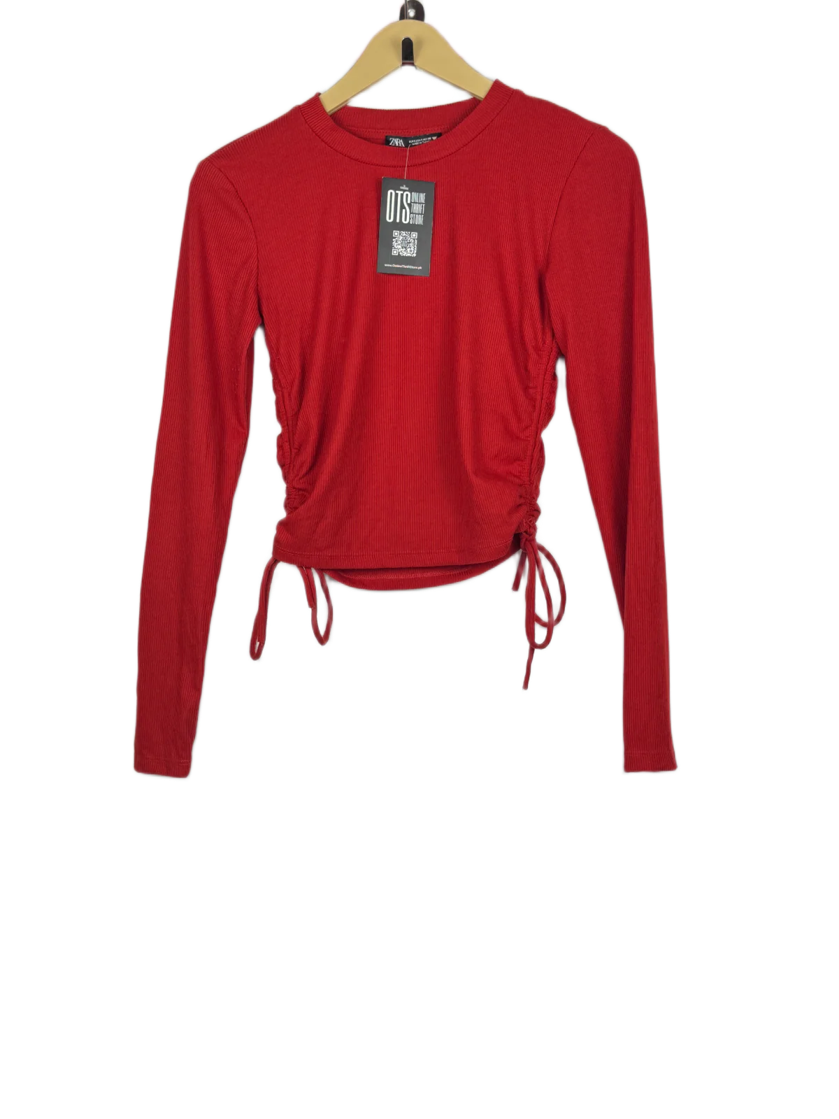 Winter Crop Tops | Zara | Preloved Branded | Red Polyester | Premium | OTS Thrift Store Peshawar Pakistan