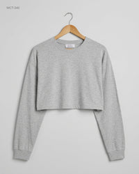 Bershka (WCT-340) Boxy Cropped Long-Sleeve Top