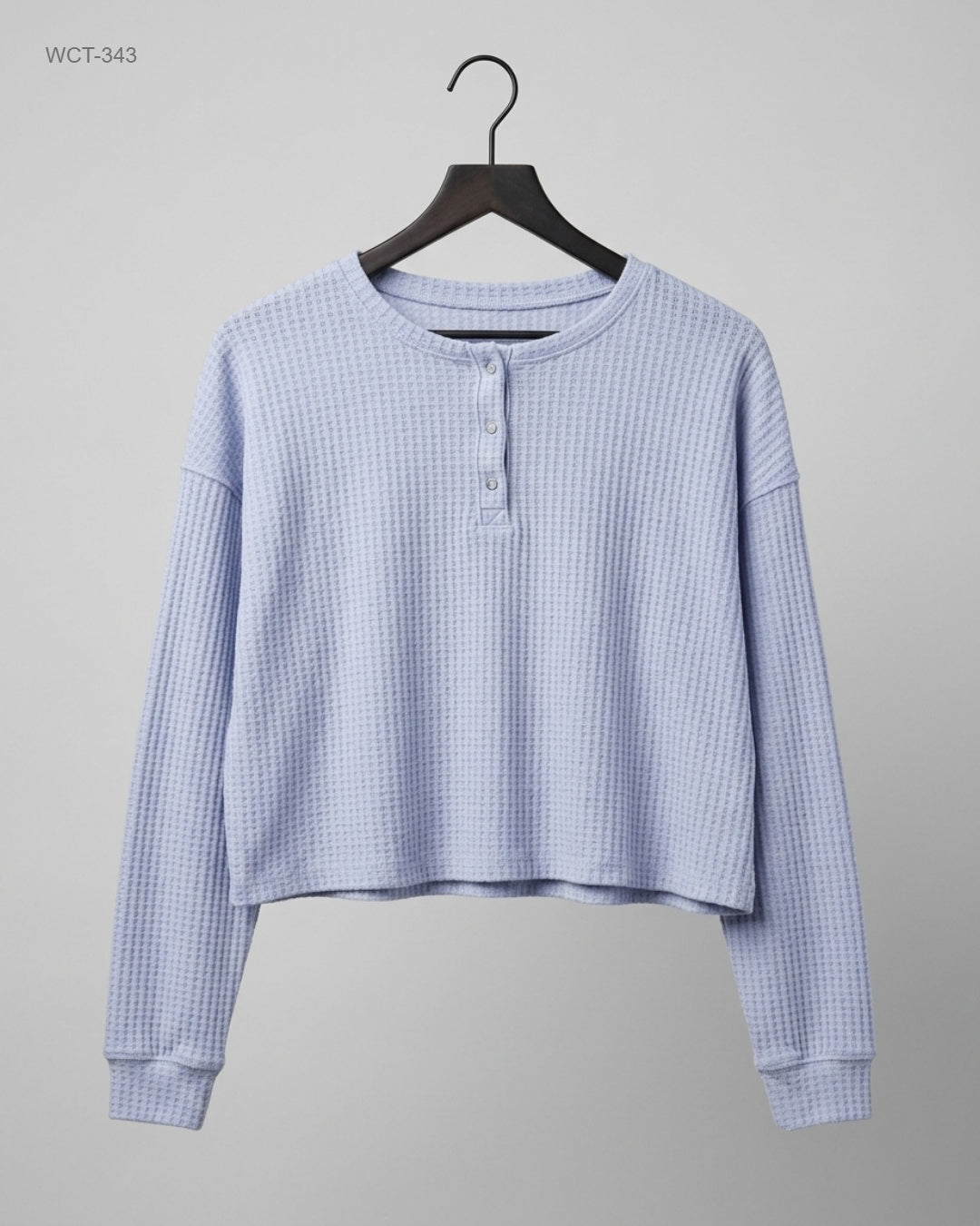 Preloved Premium Winter Crop Tops by Primark, Ice Blue Polyester for Womens - OTS Thrift Shop Lahore Pakistan