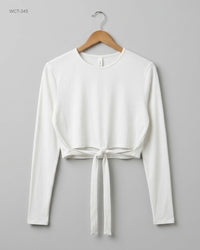 H&M (WCT-345) Long-Sleeved Tie-Front Crop Top
