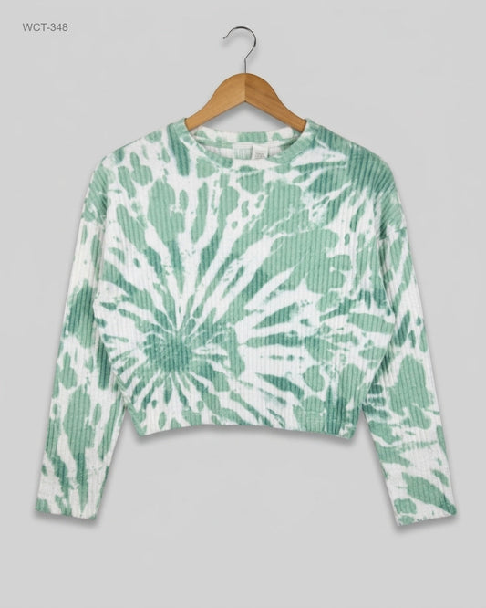 Premium Condition Winter Crop Tops | Preloved H&M | White&green Polyester | Thrift Shop for Womens Lahore Pakistan | OTS