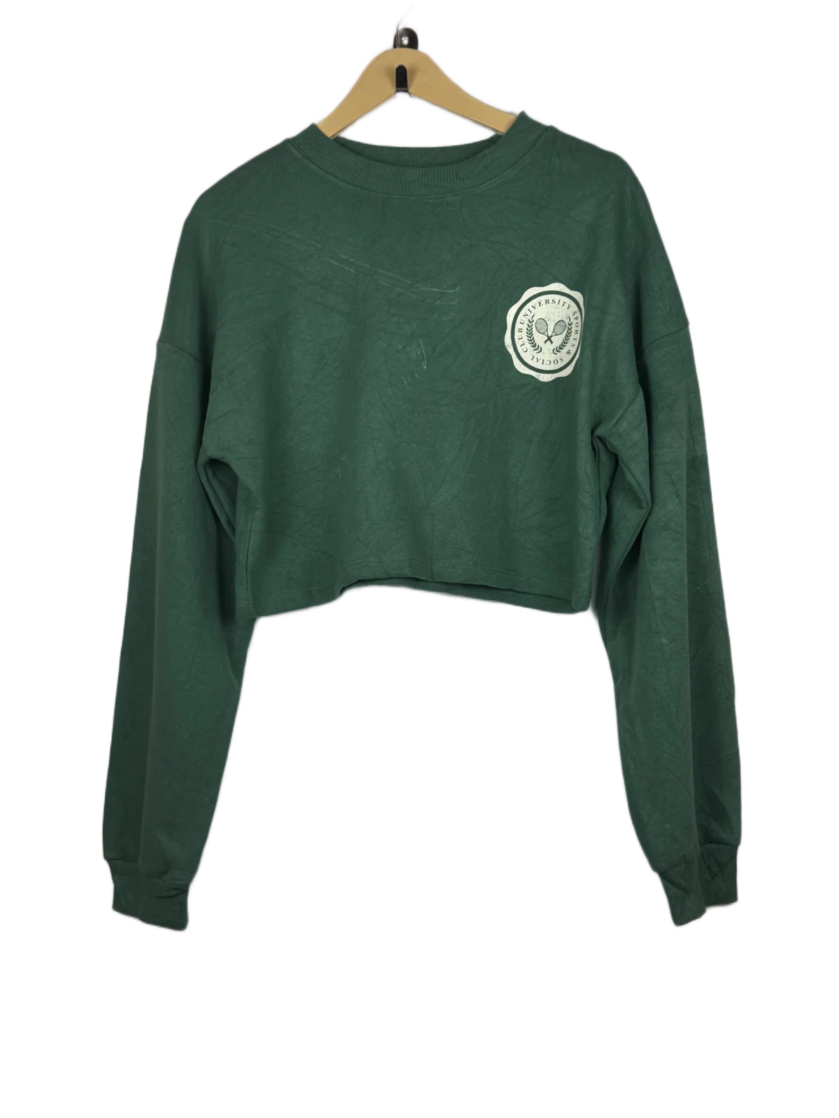 Shop Excellent Winter Crop Tops by Primark | Preloved Branded Clothes | Green Cotton | Women | OTS Thrift Store Karachi Pakistan