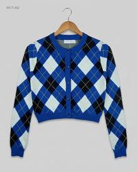 Primark (WCT-352) Argyle Cropped Cardigan