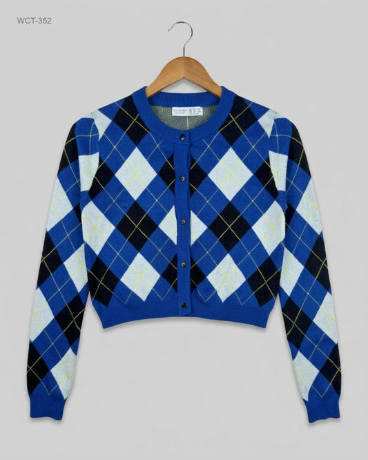 Preloved Premium Winter Crop Tops by Primark, Blue Polyester for Womens - OTS Thrift Shop Peshawar Pakistan