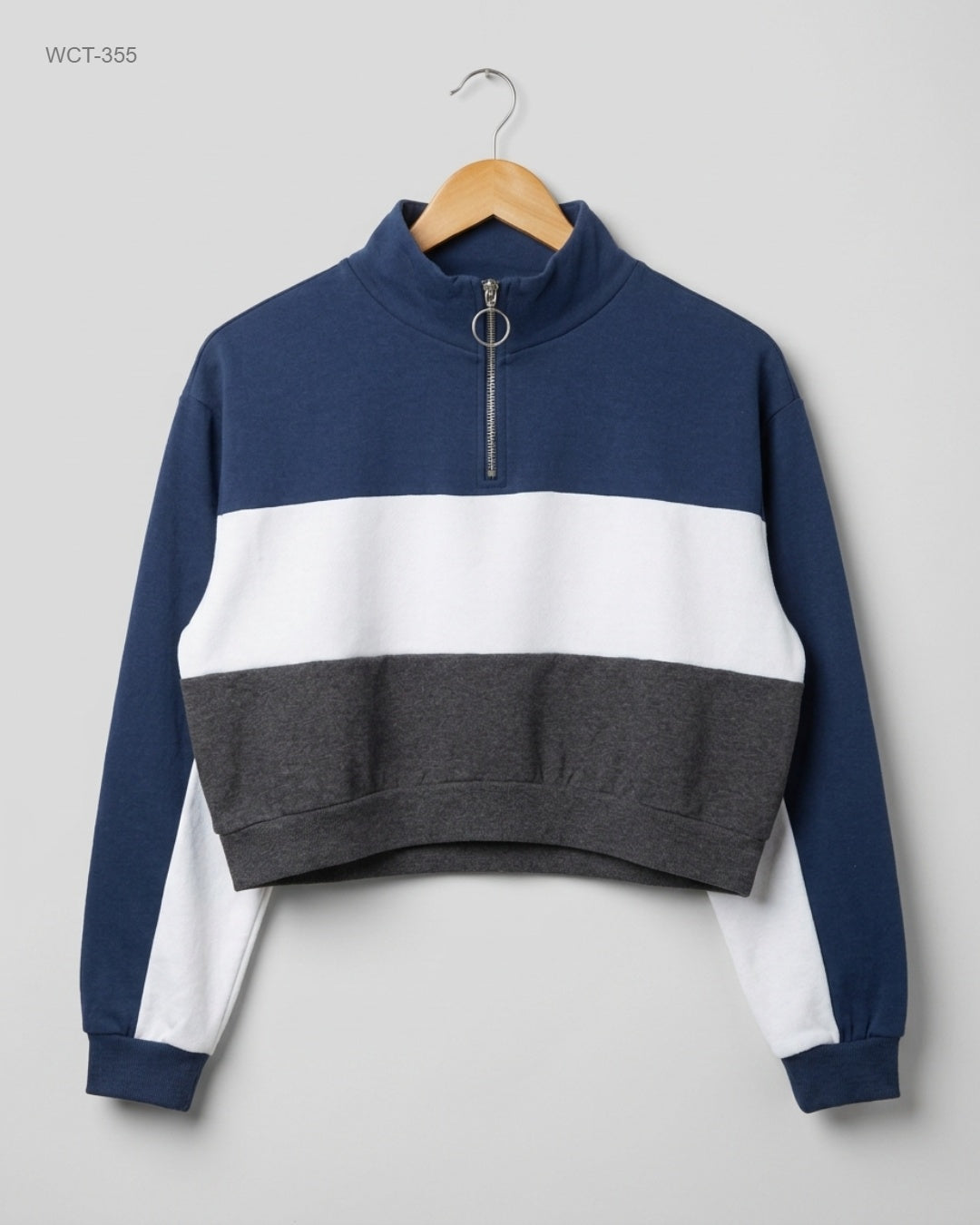 Secondhand Branded Winter Crop Tops by BRAVE SOUL, BLUE&WHITE Cotton fabric, Premium condition, for Womens - Online Thrift Shop Lahore Pakistan