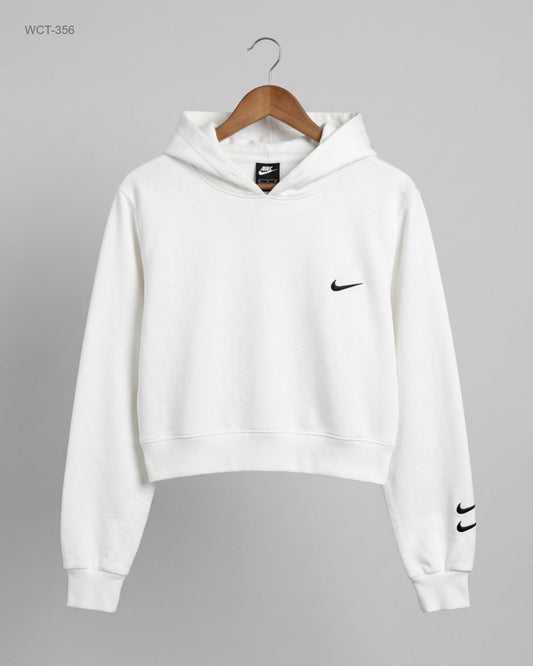 Winter Crop Tops | NIKE | Preloved Branded | White Cotton | Premium | OTS Thrift Store Lahore Pakistan