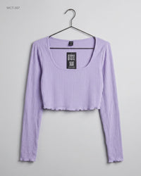Shein (WCT-357) Ribbed Scoop Neck Crop Top