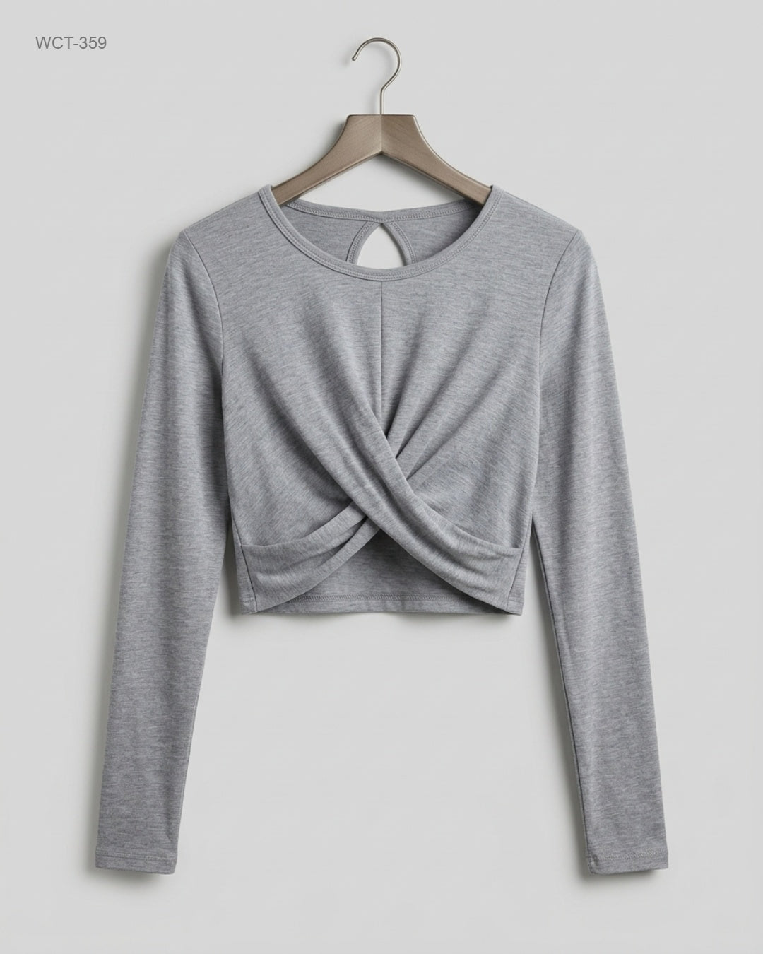 Shop Premium Winter Crop Tops by CUT LABEL | Preloved Branded Clothes | Grey Polyester | Womens | OTS Thrift Store Islamabad Pakistan