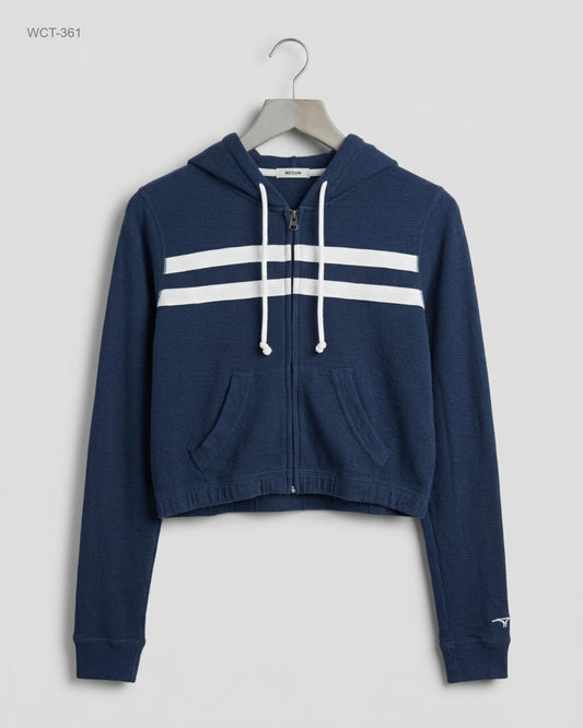 Shop Premium Winter Crop Tops by HOLLISTER | Preloved Branded Clothes | Blue Cotton | Womens | OTS Thrift Store Lahore Pakistan