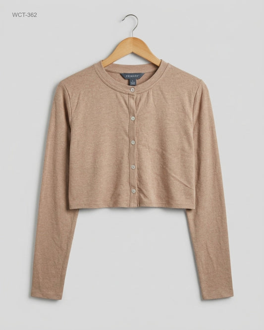 Winter Crop Tops | Primark | Preloved Branded | Brown Cotton | Premium | OTS Thrift Store Lahore Pakistan