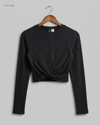 H&M (WCT-368) Twist-Front Ribbed Crop Top