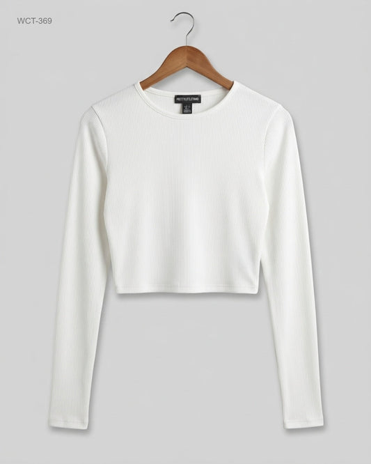 Premium Condition Winter Crop Tops | Preloved PRETTYLITTLETHING | White Polyester | Thrift Shop for Womens Islamabad Pakistan | OTS
