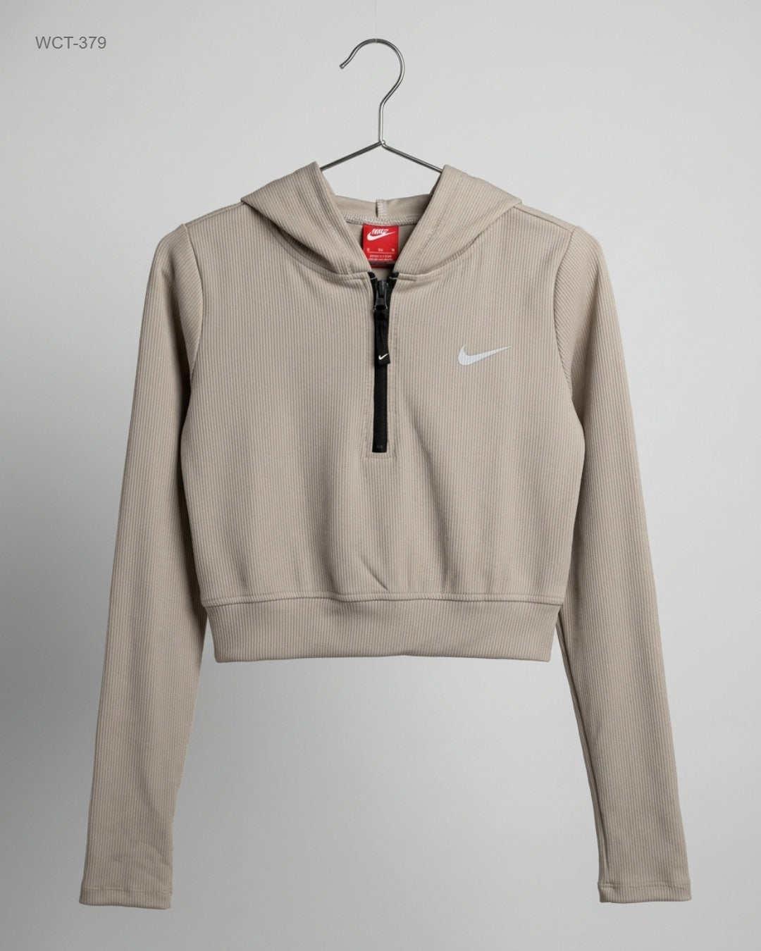 Secondhand Branded Winter Crop Tops by NIKE, Brown Polyester fabric, Premium condition, for Womens - Online Thrift Shop Peshawar Pakistan