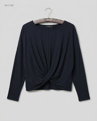 F&F (WCT-380) Twist-Front Long-Sleeved Top