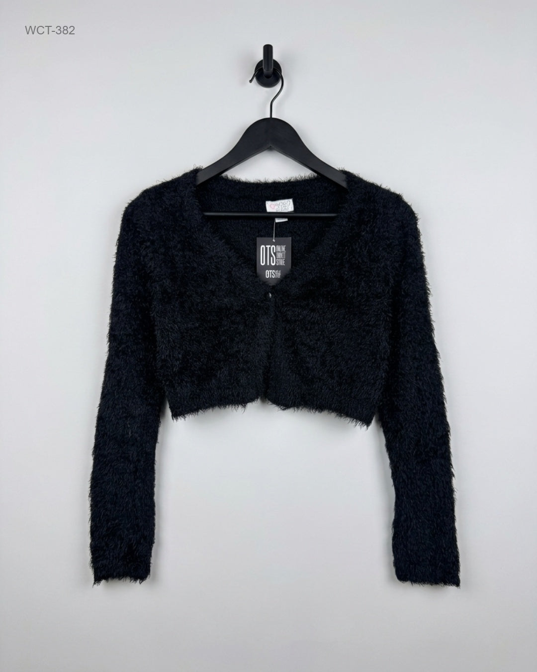 UK Imported secondhand Winter Crop Tops - PLACE brand, Black Polyester, Premium condition, for Womens - Online Thrift Store Islamabad Pakistan
