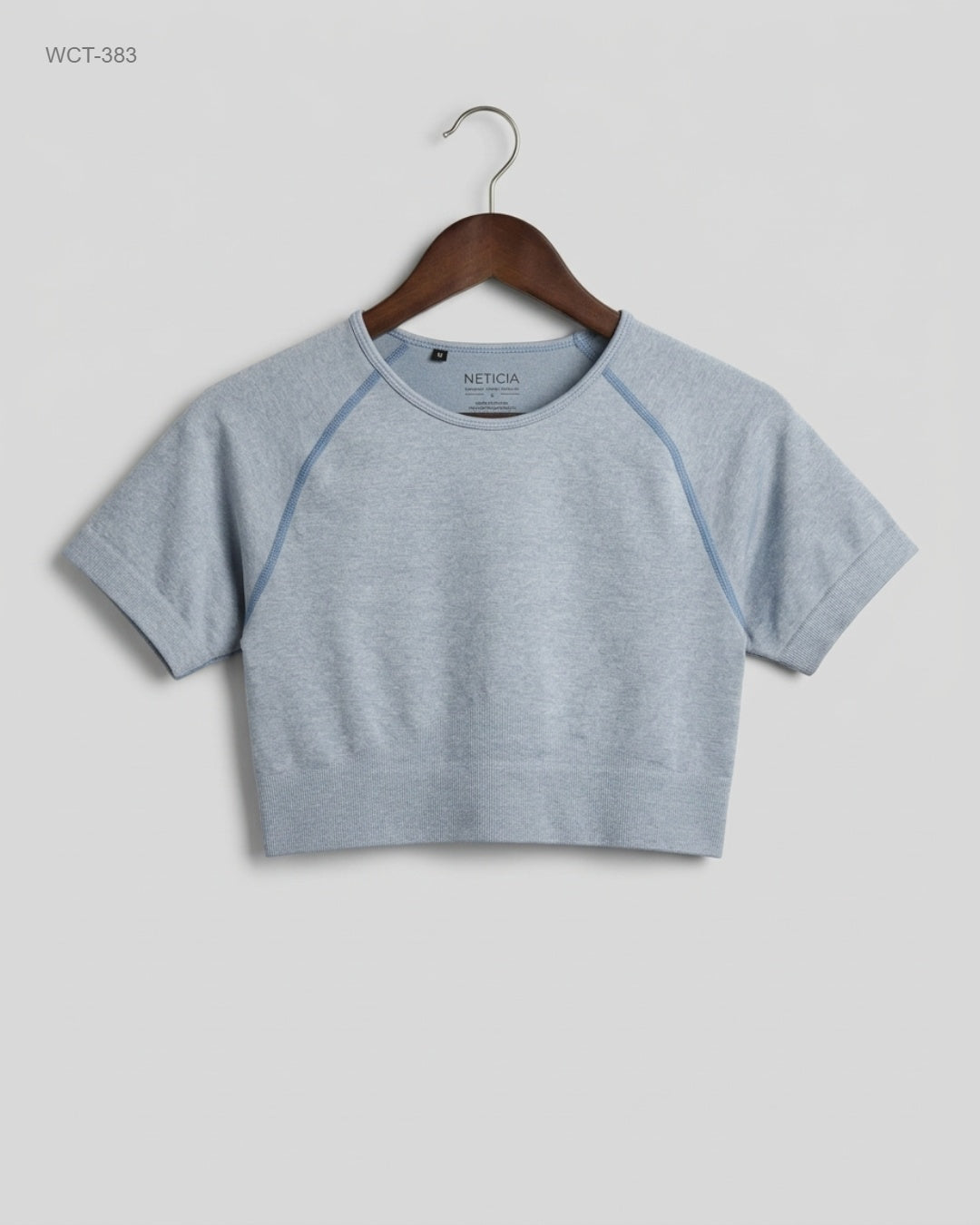 UK Imported secondhand Winter Crop Tops - CUT LABEL brand, SkyBlue Polyester, Premium condition, for Womens - Online Thrift Store Islamabad Pakistan