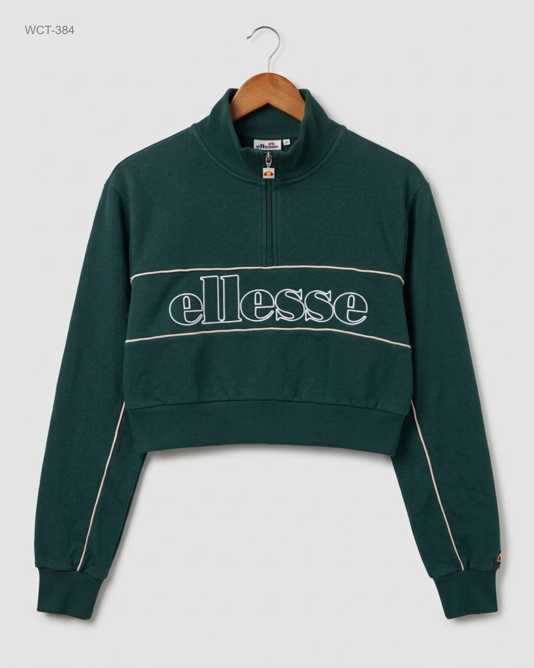 Shop Premium Winter Crop Tops by ELLESSE | Preloved Branded Clothes | Green Cotton | Womens | OTS Thrift Store Islamabad Pakistan