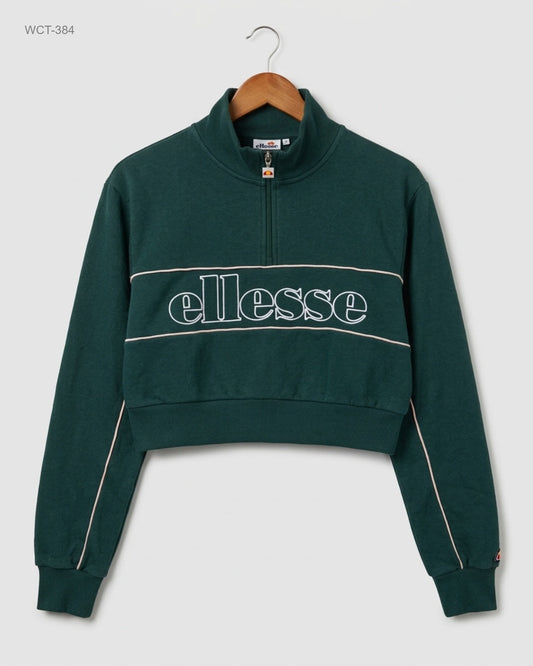 Shop Premium Winter Crop Tops by ELLESSE | Preloved Branded Clothes | Green Cotton | Womens | OTS Thrift Store Islamabad Pakistan