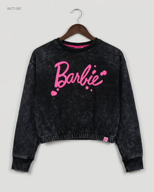 Preloved Premium Winter Crop Tops by BARBIE, Gray Cotton for Womens - OTS Thrift Shop Peshawar Pakistan