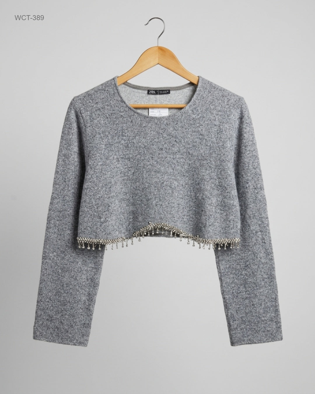 Zara (WCT-389) Embellished Crop Sweater