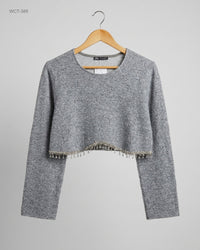 Zara (WCT-389) Embellished Crop Sweater