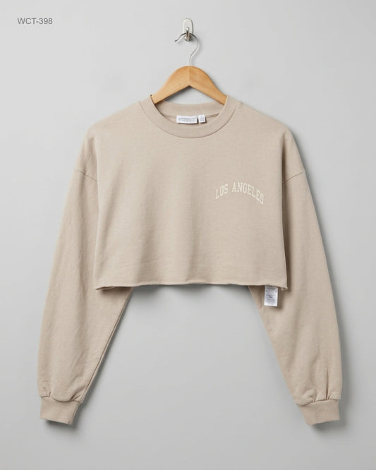 Premium Condition Winter Crop Tops | Preloved Primark | Beige Cotton | Thrift Shop for Womens Lahore Pakistan | OTS