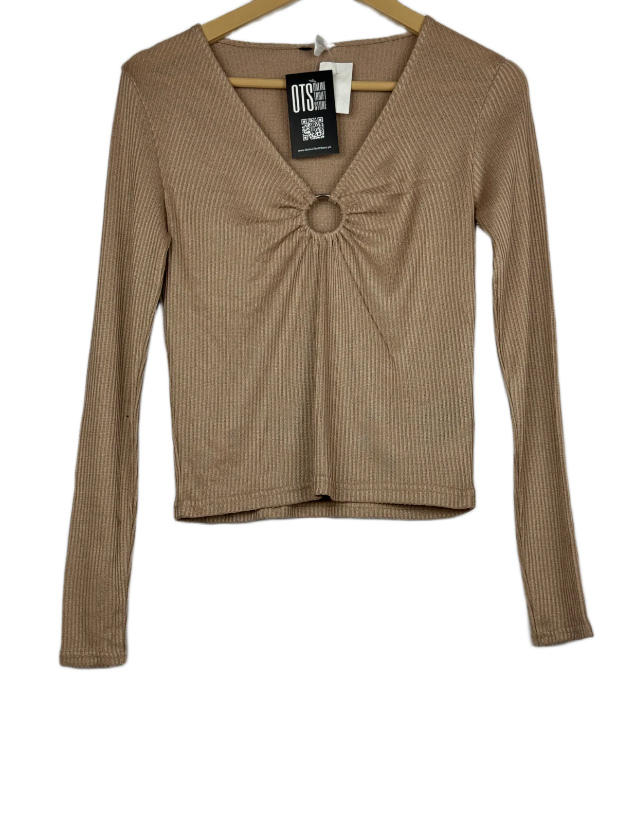 Khaki Winter Crop Top by Unknown (WCT-4)