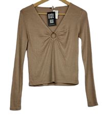 Khaki Winter Crop Top by Unknown (WCT-4)