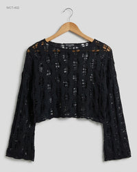PRETTYLITTLETHING (WCT-402) Distressed Knit Crop Top