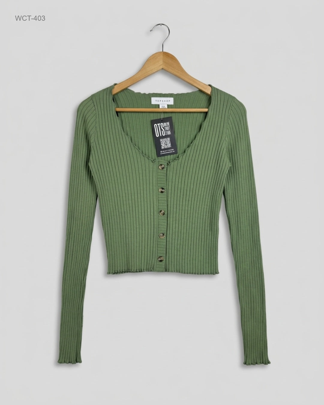 Topshop (WCT-403) Ribbed Button-Down Crop Top