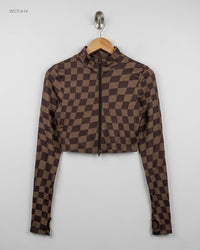 H&M (WCT-414) Zip-Up Mock Neck Crop Top