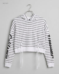 HOLLISTER (WCT-417) Cropped Striped Hoodie