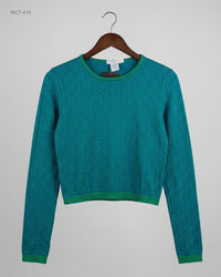 Stradivarius (WCT-418) Cropped Textured Knit Top