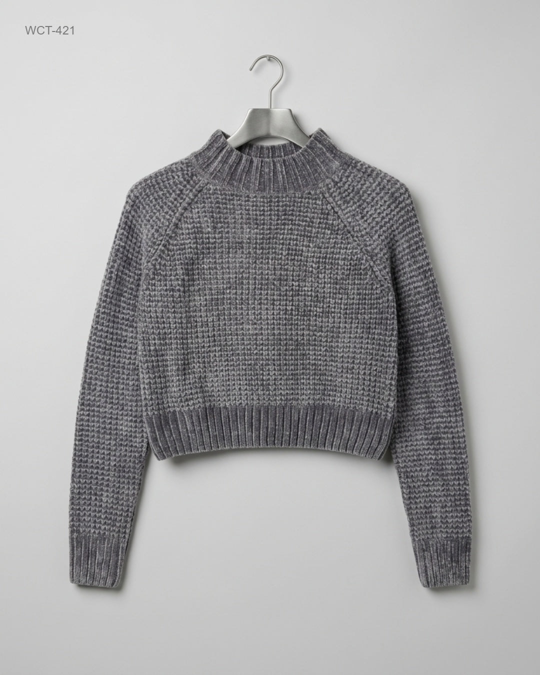 Preloved Premium Winter Crop Tops by H&M, Gray Polyester for Womens - OTS Thrift Shop Karachi Pakistan