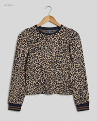 Next (WCT-422) Puff-Sleeve Leopard Print Top
