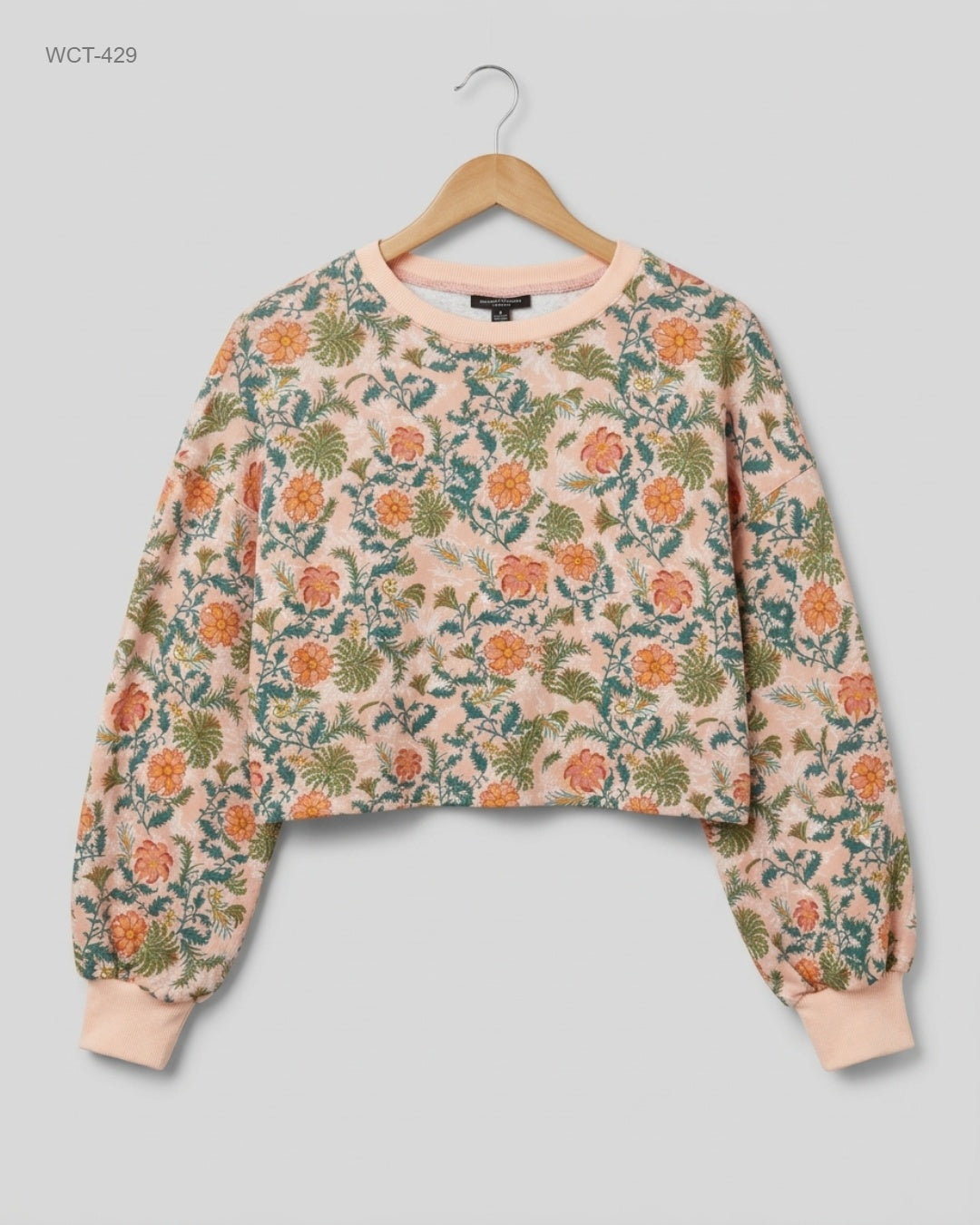 Shein (WCT-429) Cropped Floral Sweatshirt