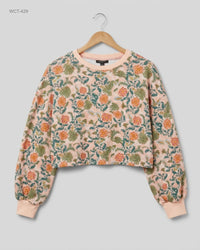 Shein (WCT-429) Cropped Floral Sweatshirt