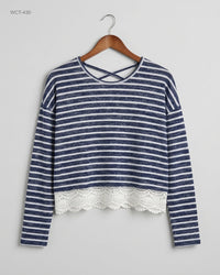CUT LABEL (WCT-430) Cropped Long-Sleeve Knit Top