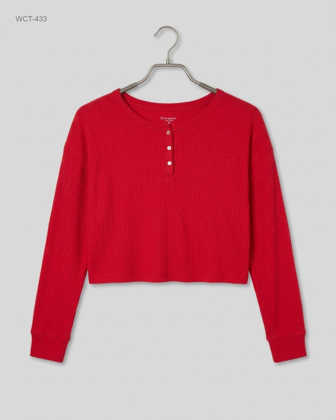 UK Imported secondhand Winter Crop Tops - Primark brand, Red Cotton, Premium condition, for Womens - Online Thrift Store Islamabad Pakistan