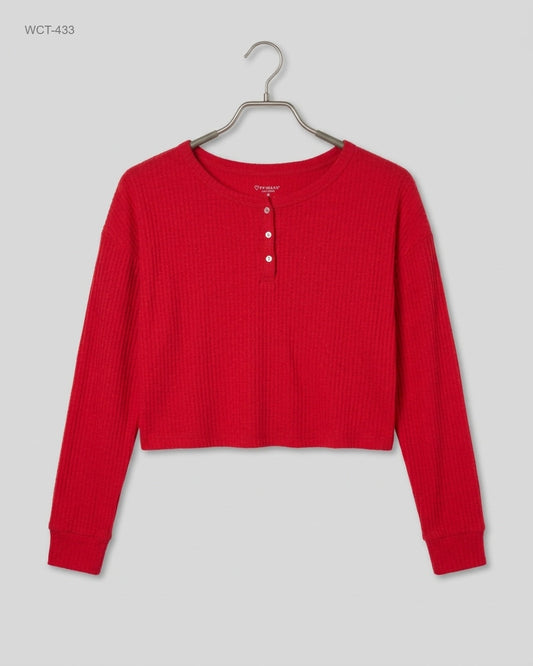 UK Imported secondhand Winter Crop Tops - Primark brand, Red Cotton, Premium condition, for Womens - Online Thrift Store Islamabad Pakistan