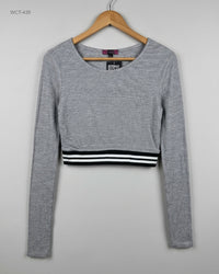 MISSI (WCT-435) Long Sleeve Ribbed Crop Top