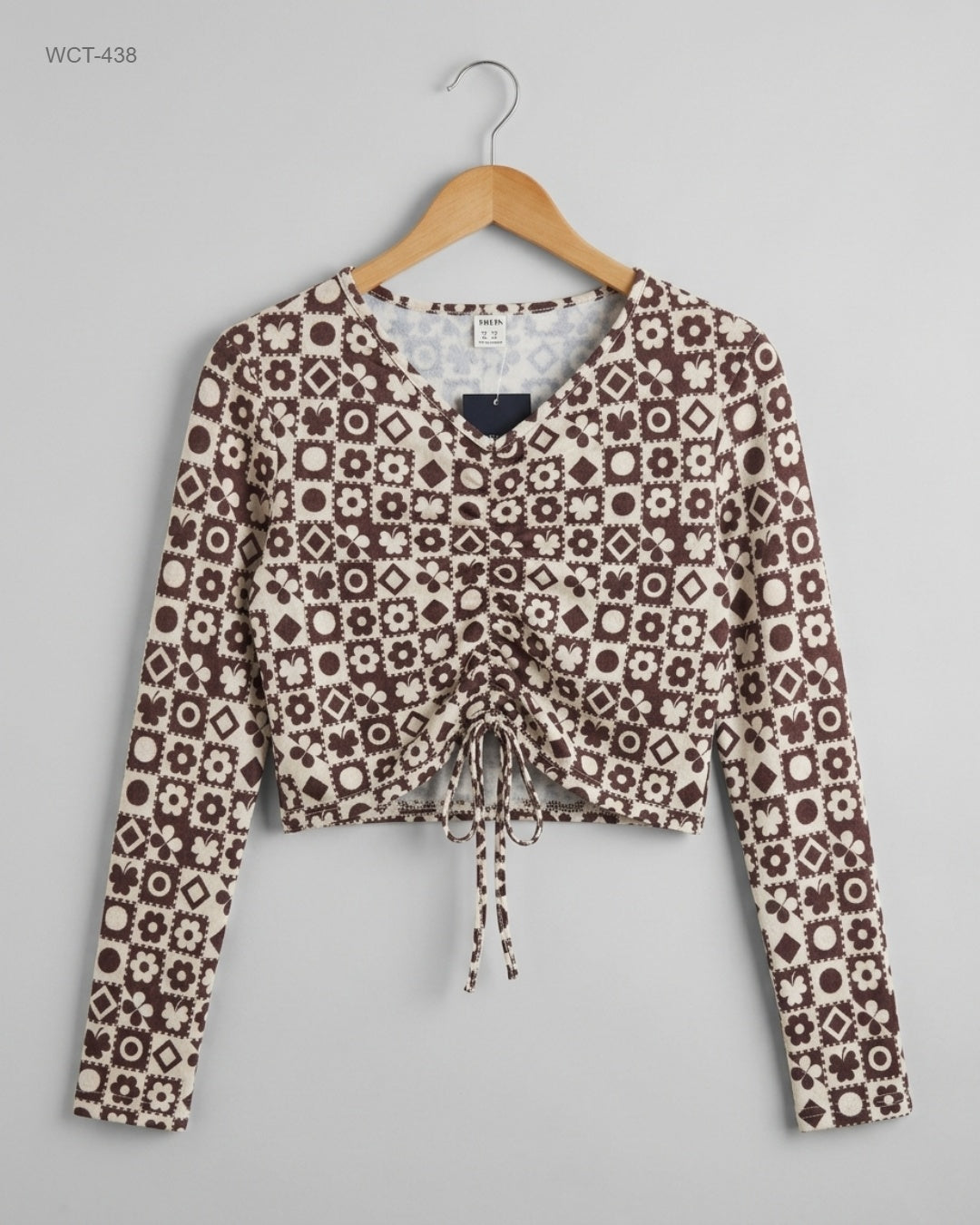 Shein (WCT-438) Ruched Front Crop Top