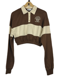 Brown & White Winter Crop Top by Bershka (WCT-44)