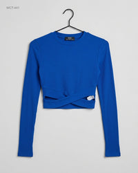 Bershka (WCT-441) Ribbed Crossover Crop Top