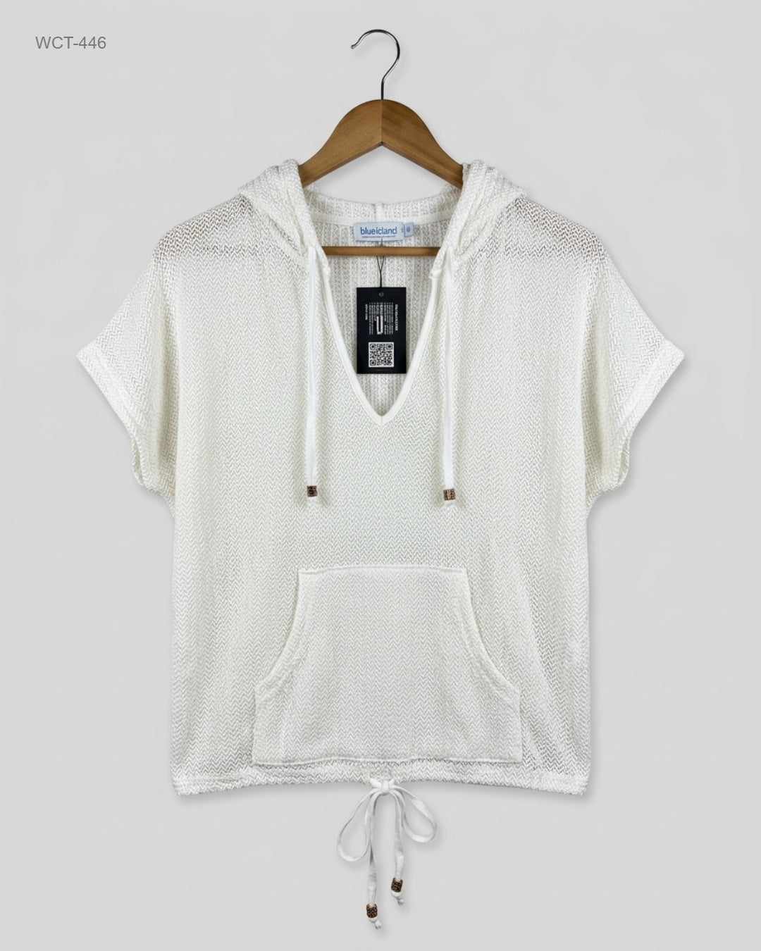 Shop Premium Winter Crop Tops by BLUE ISLAND | Preloved Branded Clothes | White Polyester | Womens | OTS Thrift Store Karachi Pakistan