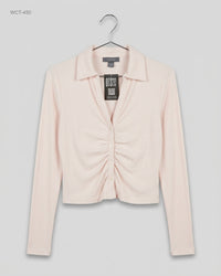 Primark (WCT-450) Ruched Ribbed Long Sleeve Top