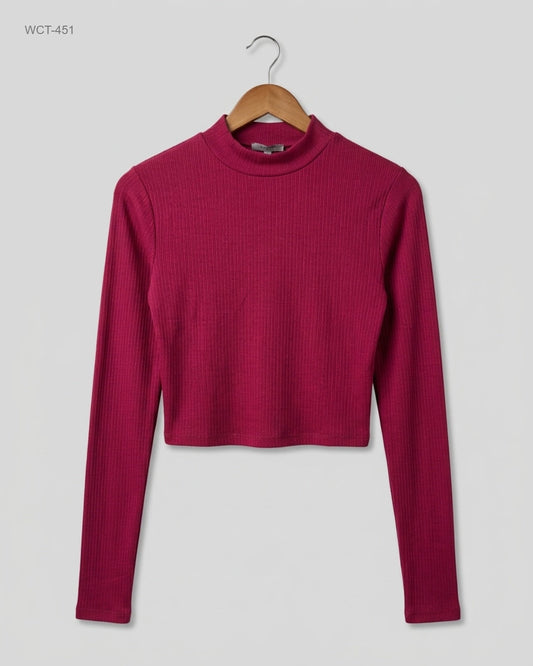 Premium Condition Winter Crop Tops | Preloved Primark | Maroon Cotton | Thrift Shop for Womens Peshawar Pakistan | OTS