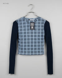 Zara (WCT-452) Checkered Mesh Crop Top