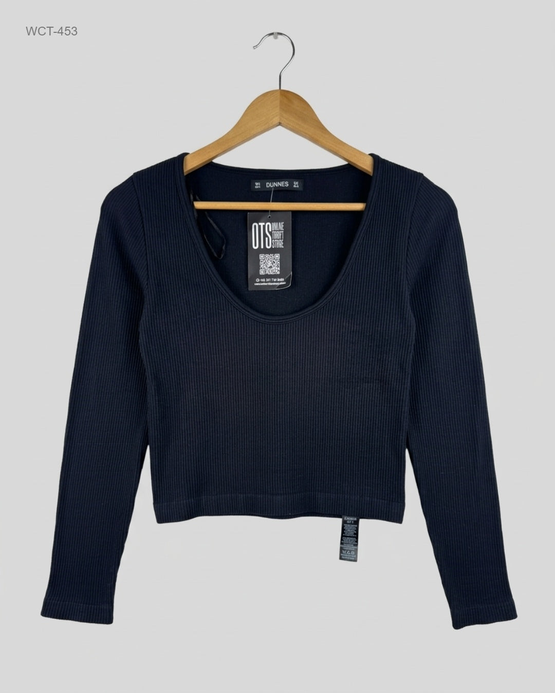 DUNNES (WCT-453) Ribbed Scoop Neck Top